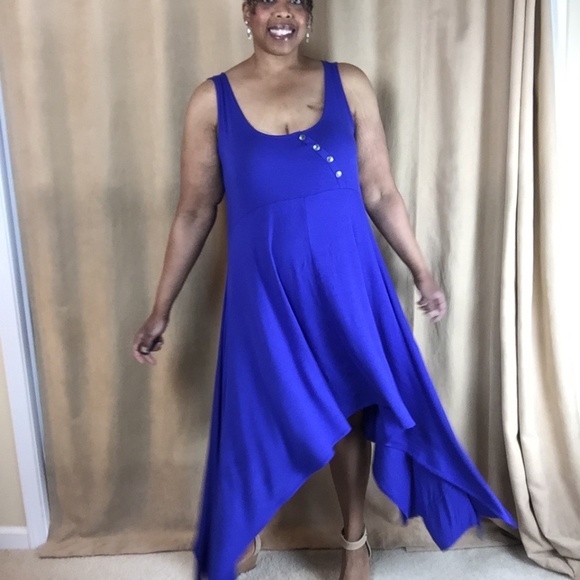 SWAK Dress w/ Sharkbite Hem & Keyhole Back Size 1X - Picture 1 of 8